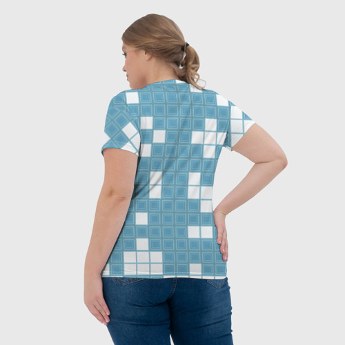 Женская футболка 3D с принтом Brick game - зимние танчики, вид сзади #2