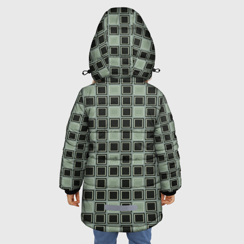 Зимняя куртка для девочек 3D Brick game - узор, цвет черный - фото 4