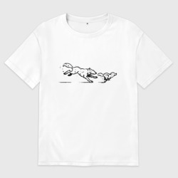 Женская футболка хлопок Oversize Братья волки из Life is Strange 2