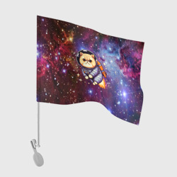 Флаг для автомобиля Котик космонавт в открытом космосе