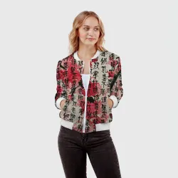 Женский бомбер 3D Японский стиль паттерны  - фото 2