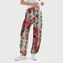 Женские джоггеры оверсайз 3D Японский стиль паттерны  - фото 2