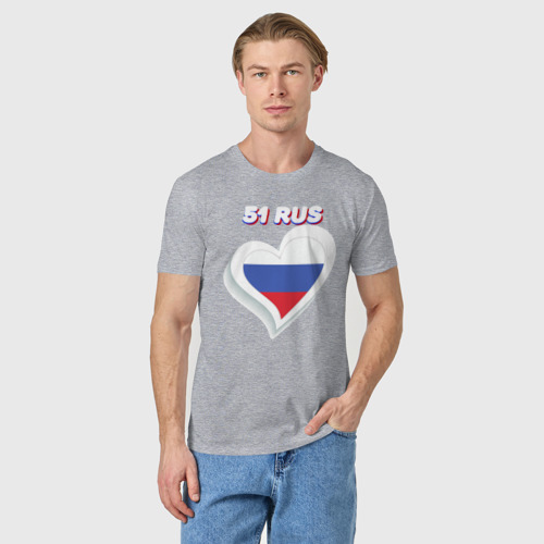 Мужская футболка хлопок 51 регион Мурманская область, цвет меланж - фото 3