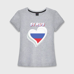 Женская футболка хлопок Slim 51 регион Мурманская область