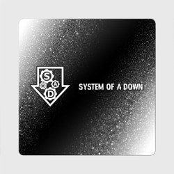 Магнит виниловый Квадрат System of a Down glitch на темном фоне по-горизонтали