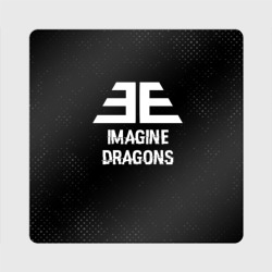 Магнит виниловый Квадрат Imagine Dragons glitch на темном фоне