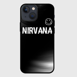 Чехол для iPhone 13 mini Nirvana glitch на темном фоне посередине