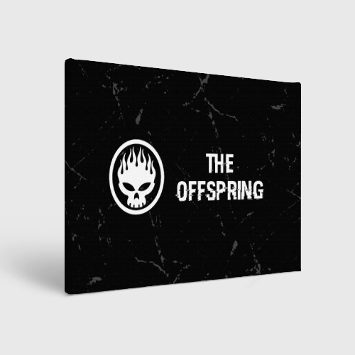 Холст прямоугольный The Offspring glitch на темном фоне по-горизонтали, цвет 3D печать