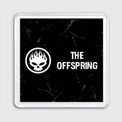 Магнит 55*55 The Offspring glitch на темном фоне по-горизонтали