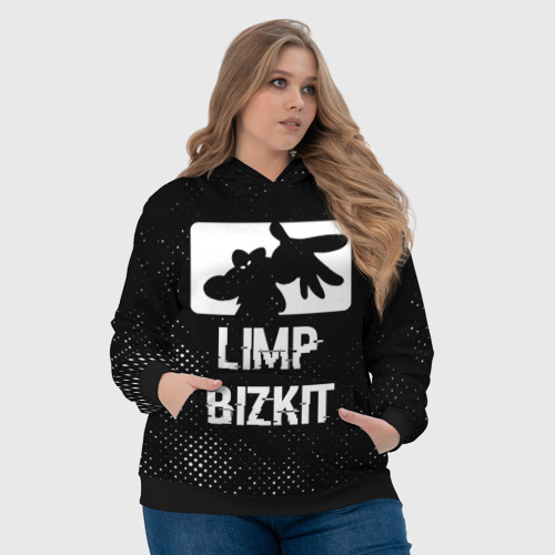 Женская толстовка 3D Limp Bizkit glitch на темном фоне, цвет 3D печать - фото 6