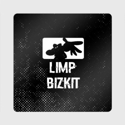 Магнит виниловый Квадрат Limp Bizkit glitch на темном фоне