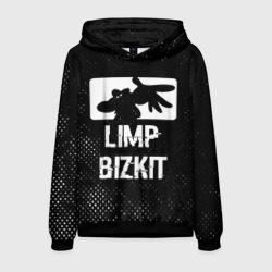 Мужская толстовка 3D Limp Bizkit glitch на темном фоне