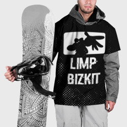Накидка на куртку 3D Limp Bizkit glitch на темном фоне