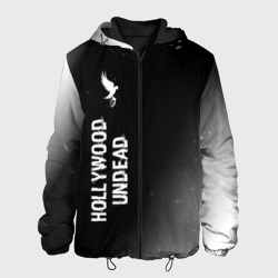 Мужская куртка 3D Hollywood Undead glitch на темном фоне по-вертикали