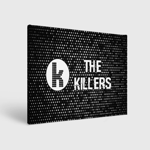 Холст прямоугольный The Killers glitch на темном фоне по-горизонтали, цвет 3D печать