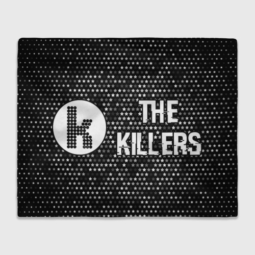 Плед с принтом The Killers glitch на темном фоне по-горизонтали, вид спереди №1