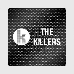 Магнит виниловый Квадрат The Killers glitch на темном фоне по-горизонтали