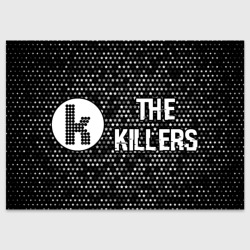 Поздравительная открытка The Killers glitch на темном фоне по-горизонтали