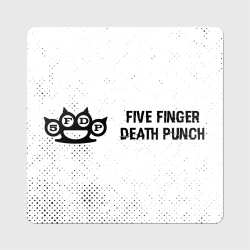Магнит виниловый Квадрат Five Finger Death Punch glitch на светлом фоне по-горизонтали