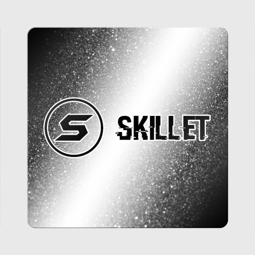 Магнит виниловый Квадрат Skillet glitch на светлом фоне по-горизонтали