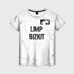 Женская футболка 3D Limp Bizkit glitch на светлом фоне посередине