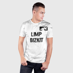 Мужская футболка 3D Slim Limp Bizkit glitch на светлом фоне посередине - фото 2