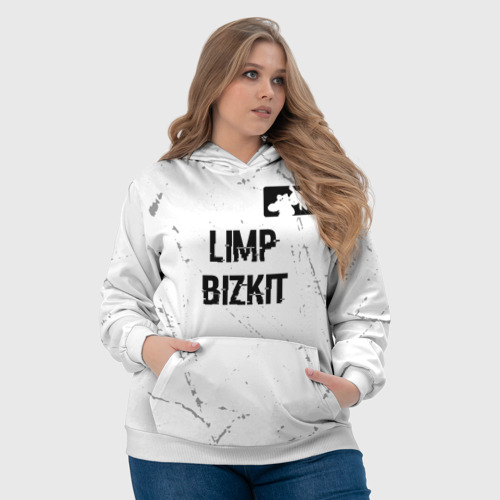 Женская толстовка 3D Limp Bizkit glitch на светлом фоне посередине, цвет 3D печать - фото 6