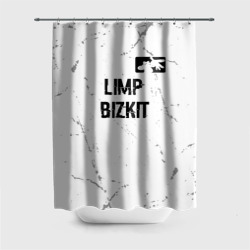 Штора 3D для ванной Limp Bizkit glitch на светлом фоне посередине