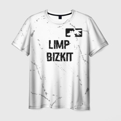 Мужская футболка 3D Limp Bizkit glitch на светлом фоне посередине