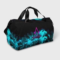 Сумка спортивная 3D Assassin's Creed flame neon