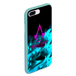 Чехол для iPhone 7Plus/8 Plus матовый Assassin's Creed flame neon - фото 2