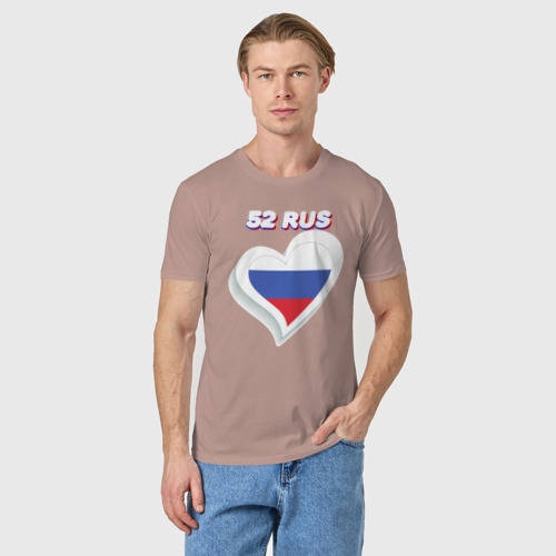 Мужская футболка хлопок 52 регион Нижегородская область, цвет пыльно-розовый - фото 3