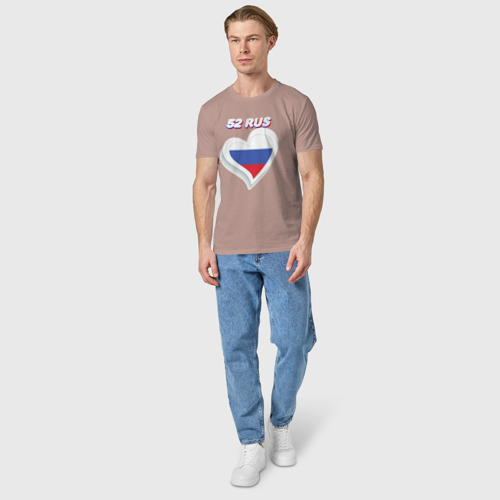 Мужская футболка хлопок 52 регион Нижегородская область, цвет пыльно-розовый - фото 5