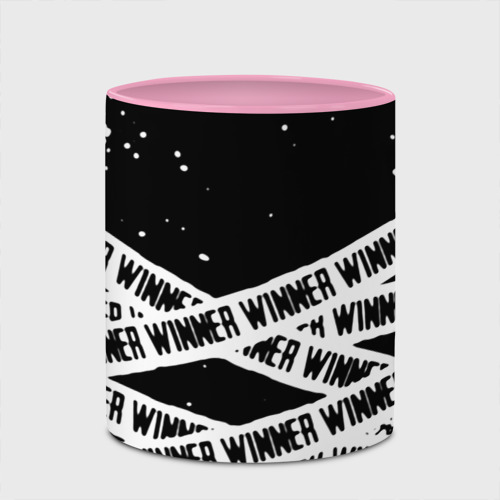 Кружка с полной запечаткой PUBG winner splash, цвет белый + розовый - фото 4