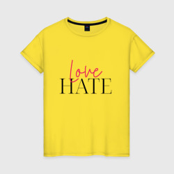 Ненавижу любовь – Женская футболка хлопок с принтом купить со скидкой в -20%