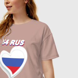 Женская футболка хлопок Oversize 54 регион Новосибирская область - фото 2
