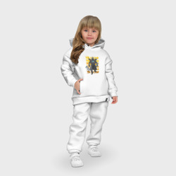 Костюм с принтом Титан Камерамен для ребенка, вид на модели спереди №4. Цвет основы: белый