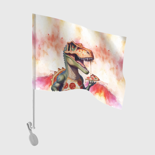 Флаг для автомобиля Тиранозавр и пицца