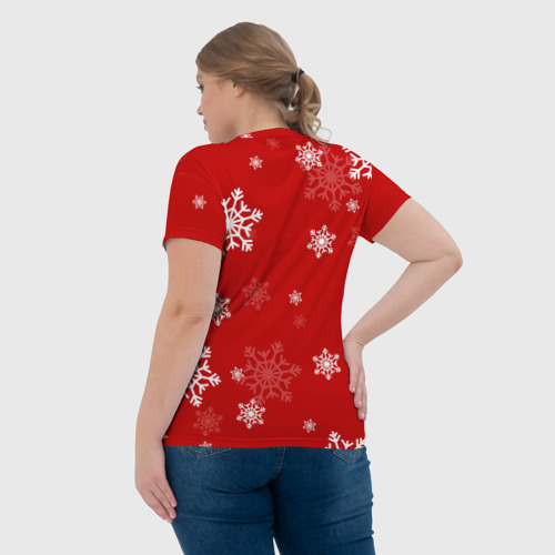 Женская футболка 3D Кокер-Спаниэль и снежинки, цвет 3D печать - фото 7