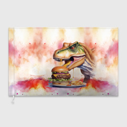 Флаг 3D Тиранозавр и вкусный бургер