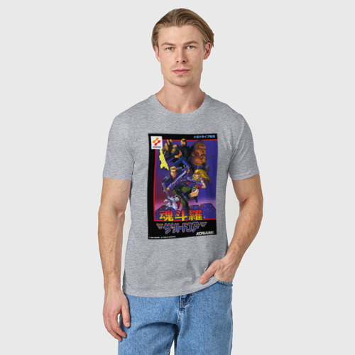 Мужская футболка хлопок Хард корпс Контра обложка, цвет меланж - фото 3