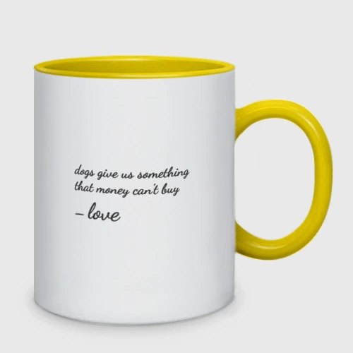 Кружка двухцветная с принтом Австралийская овчарка аусси в венке из цветов, вид сзади #1