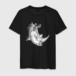 Портрет носорога – Мужская футболка хлопок с принтом купить со скидкой в -20%