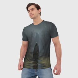 Мужская футболка 3D Путешественник по мрачны местам   - фото 2