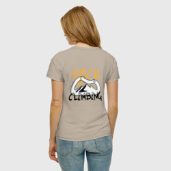 Женская футболка хлопок Скалолазание и горы с карабином - фото 2