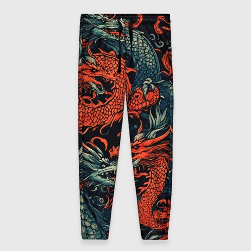 Женские брюки 3D Красный и серый дракон, цвет 3D печать