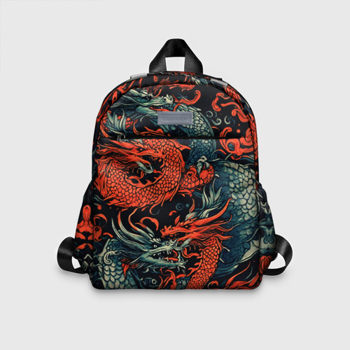 Детский рюкзак 3D Красный и серый дракон