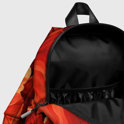 Детский рюкзак 3D с принтом Крупные красные маки, фото #4