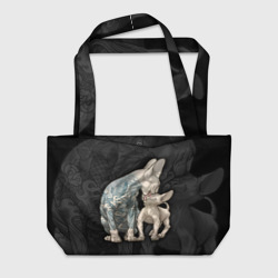 Пляжная сумка 3D Бесшерстные лысые кошки сфинксы