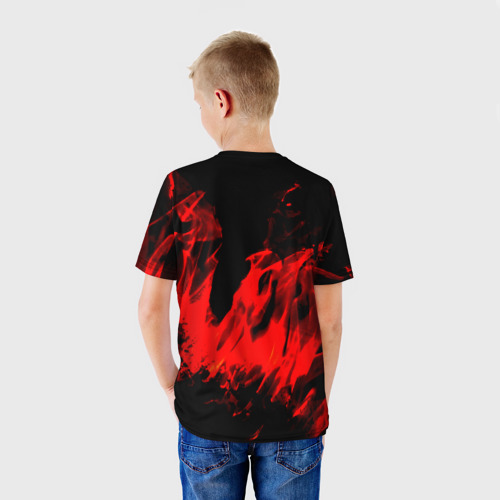 Детская футболка 3D Красное пламя , цвет 3D печать - фото 4